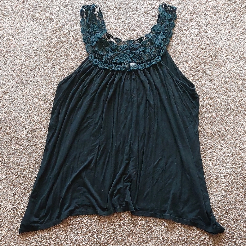 Wet Seal Black Lace Trim Tank Top Cami Plus Size 4X